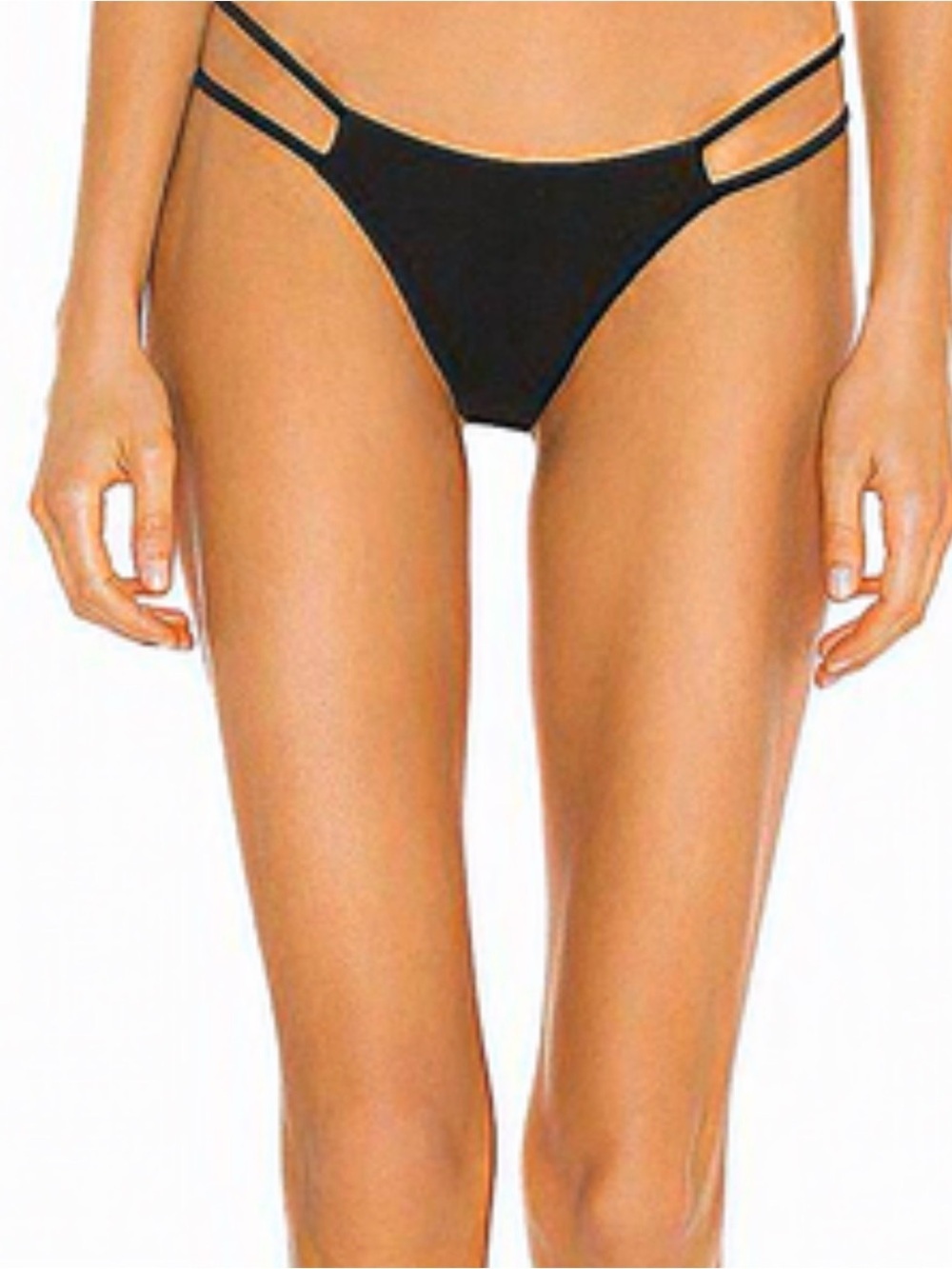 Camila Coelho Black Double-Strap Bikini Bottoms
